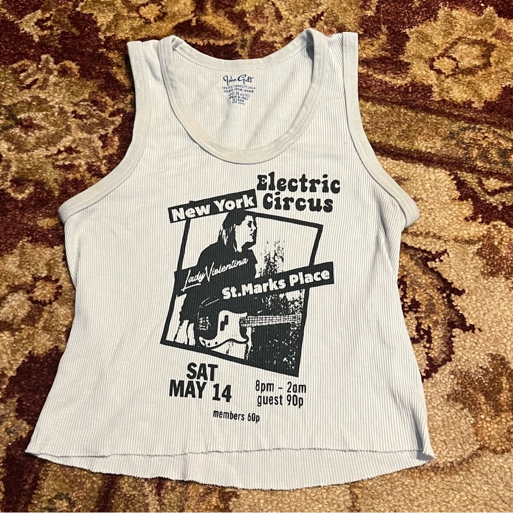 Brandy Melville John Galt Electric Circus Waffle Knit Crop Top